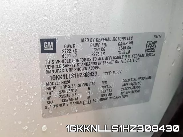1GKKNLLS1HZ308430 фото 2