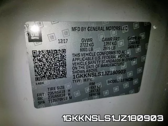 1GKKNSLS1JZ180903 фото 2