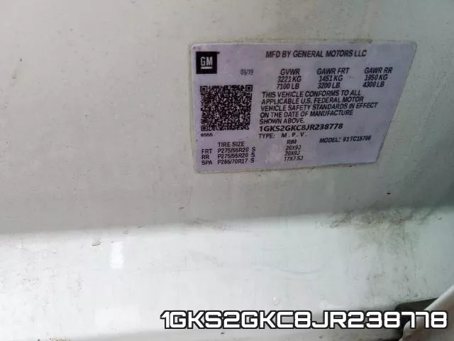 1GKS2GKC8JR238778 фото 2