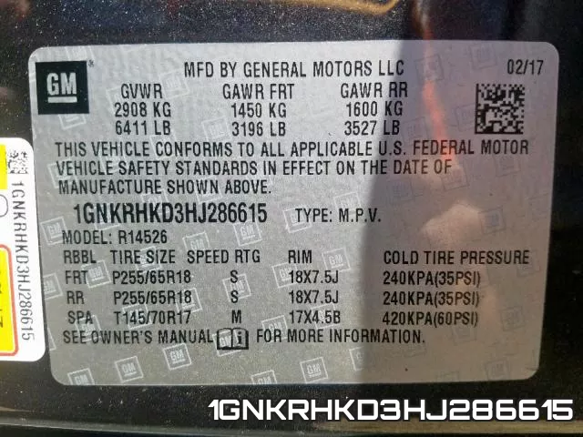 1GNKRHKD3HJ286615 фото 2