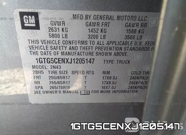 1GTG5CENXJ1205147 фото 9