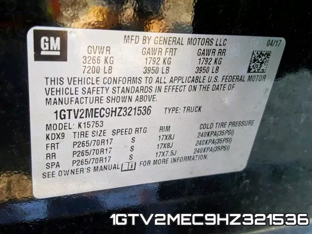 1GTV2MEC9HZ321536 фото 2
