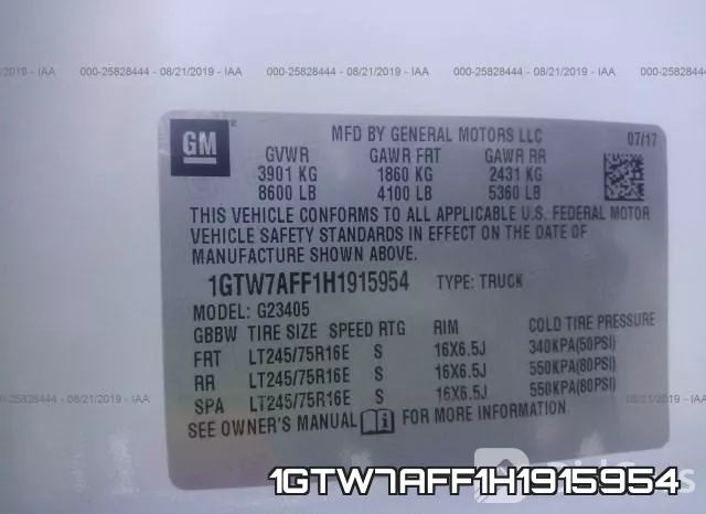 1GTW7AFF1H1915954 фото 10