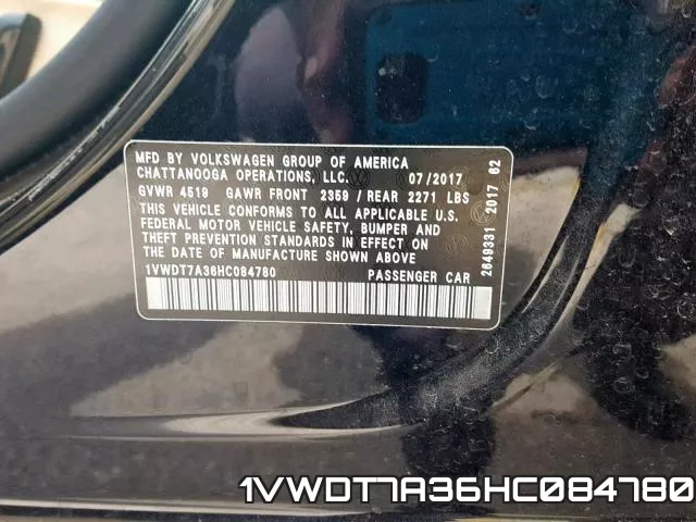 1VWDT7A36HC084780 фото 2