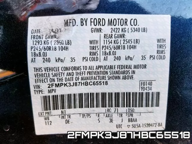 2FMPK3J87HBC65518 фото 2