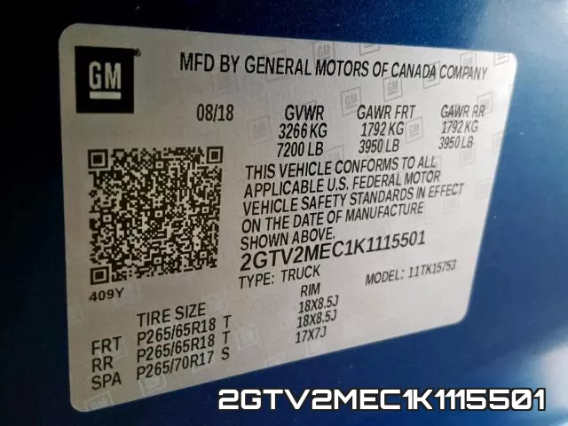 2GTV2MEC1K1115501 фото 2