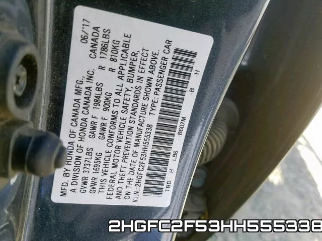 2HGFC2F53HH555338 фото 2