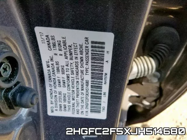 2HGFC2F5XJH514680 фото 2
