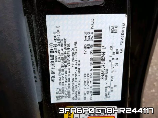 3FA6P0G78HR244117 фото 2