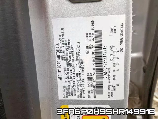 3FA6P0H95HR149918 фото 2