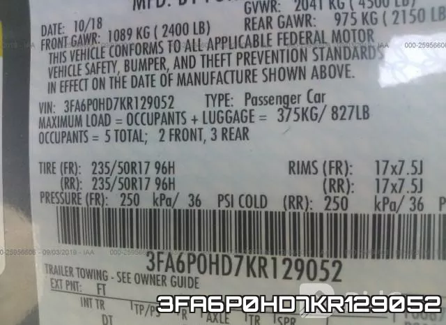 3FA6P0HD7KR129052 фото 8