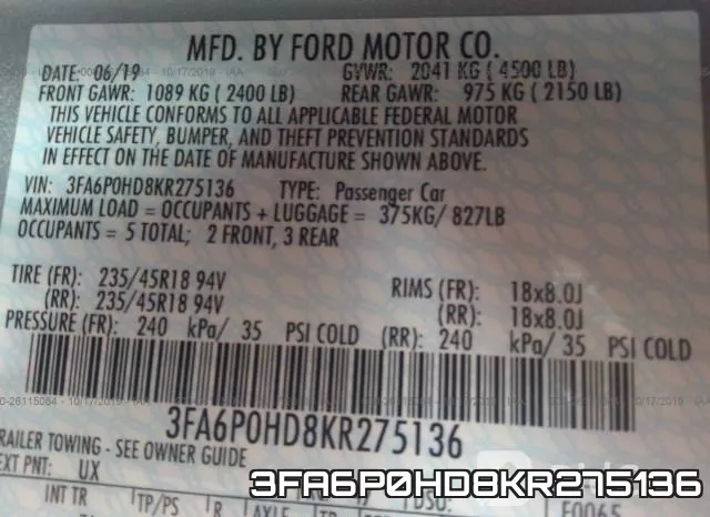 3FA6P0HD8KR275136 фото 9