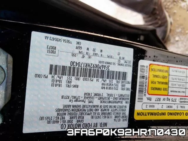 3FA6P0K92HR170430 фото 2