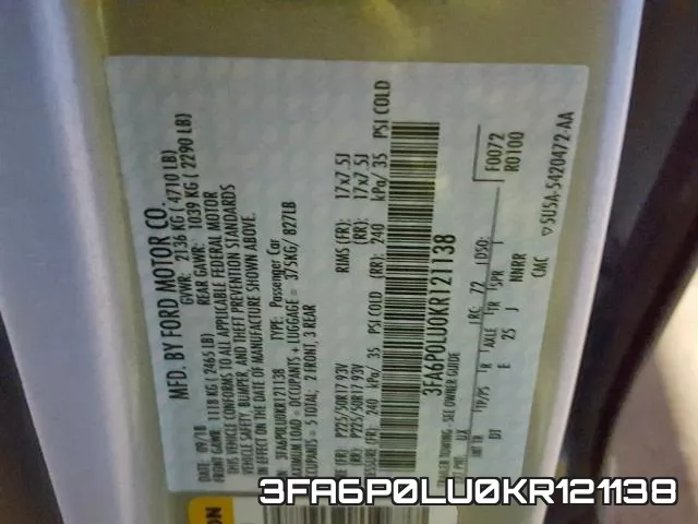 3FA6P0LU0KR121138 фото 2