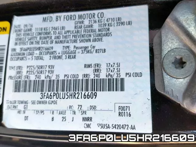 3FA6P0LU5HR216609 фото 2