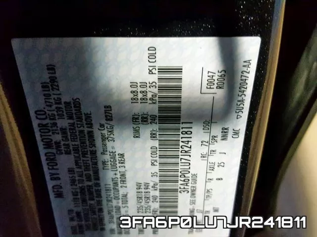 3FA6P0LU7JR241811 фото 2