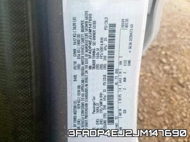 3FADP4EJ2JM147690 фото 2