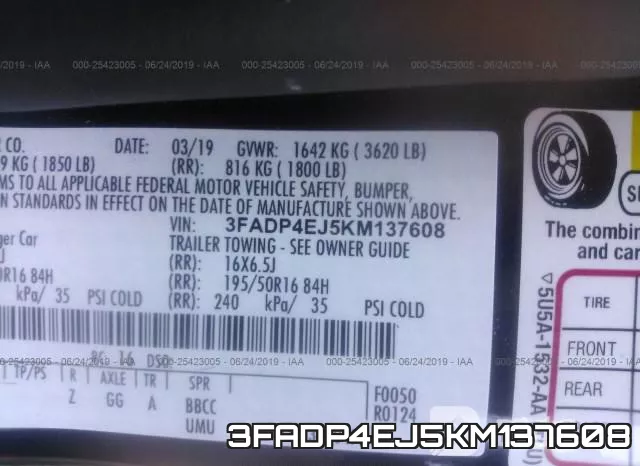 3FADP4EJ5KM137608 фото 10