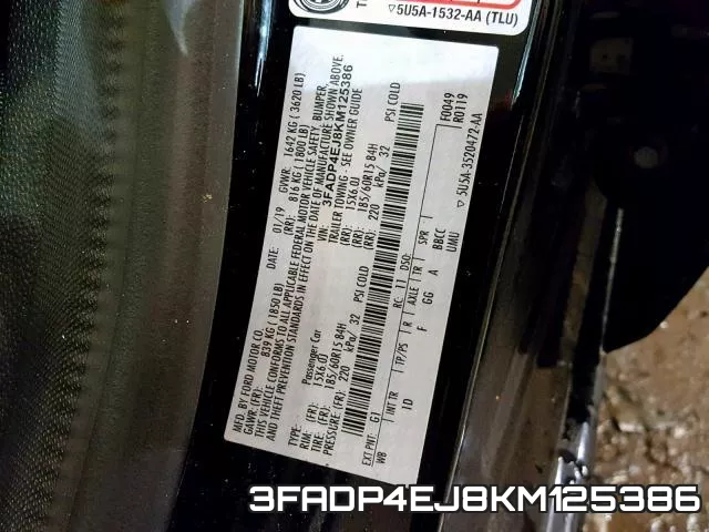 3FADP4EJ8KM125386 фото 2