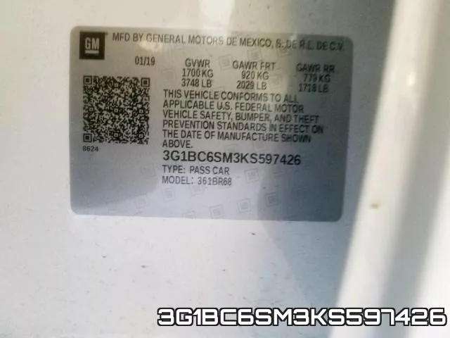 3G1BC6SM3KS597426 фото 2