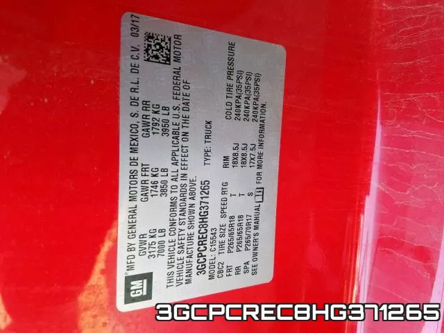 3GCPCREC8HG371265 фото 2