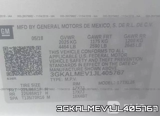3GKALMEV1JL405767 фото 7