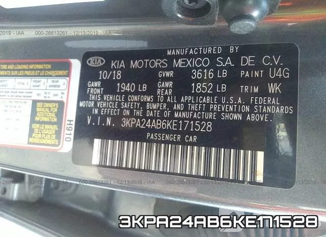3KPA24AB6KE171528 фото 9