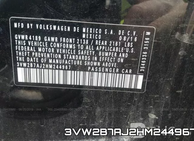 3VW2B7AJ2HM244967 фото 10