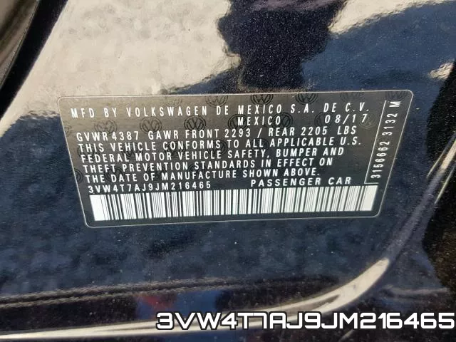 3VW4T7AJ9JM216465 фото 2