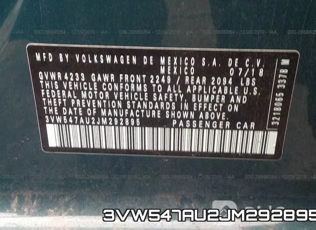 3VW547AU2JM292895 фото 9