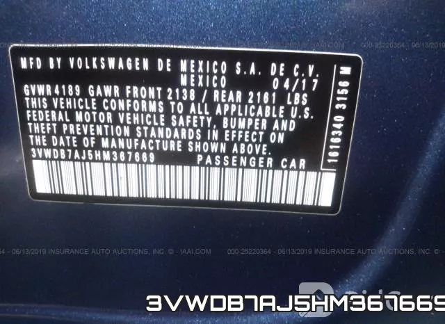 3VWDB7AJ5HM367669 фото 10