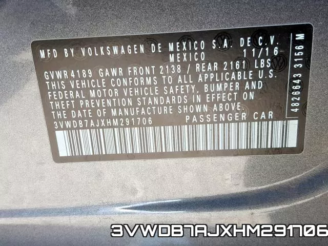 3VWDB7AJXHM291706 фото 2