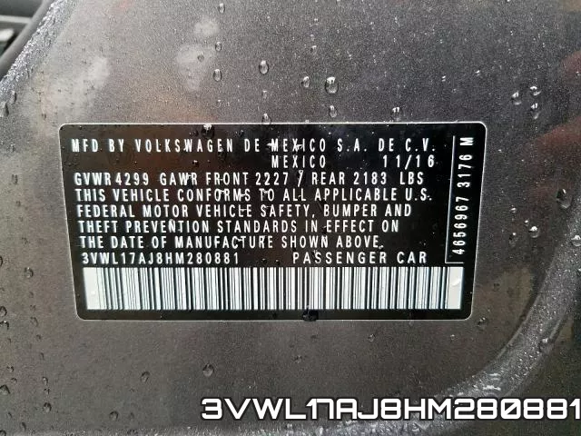 3VWL17AJ8HM280881 фото 2