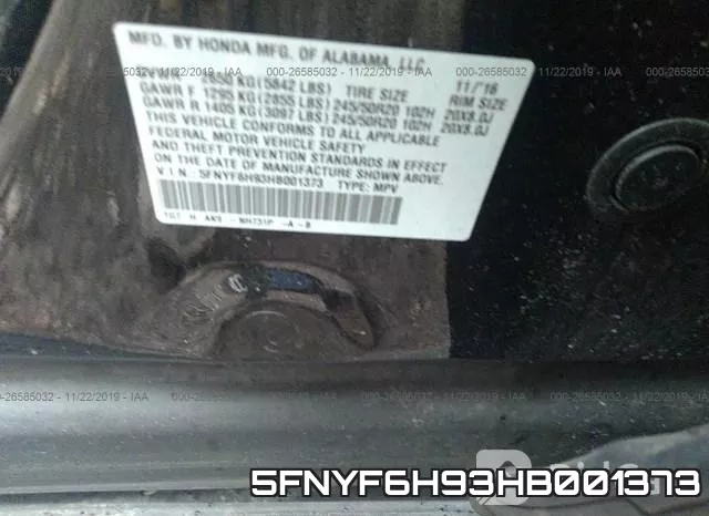 5FNYF6H93HB001373 фото 9