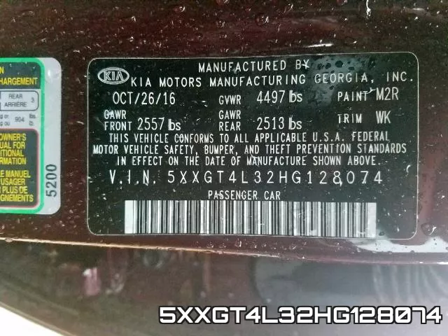 5XXGT4L32HG128074 фото 2