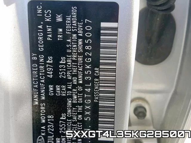 5XXGT4L35KG285007 фото 2