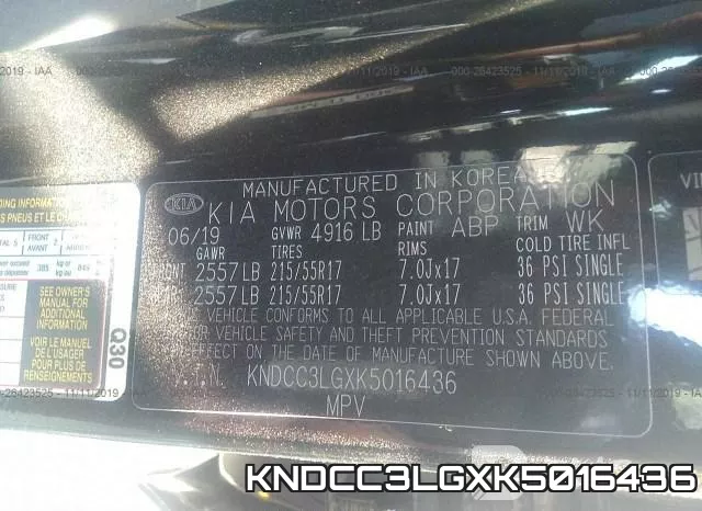 KNDCC3LGXK5016436 фото 9