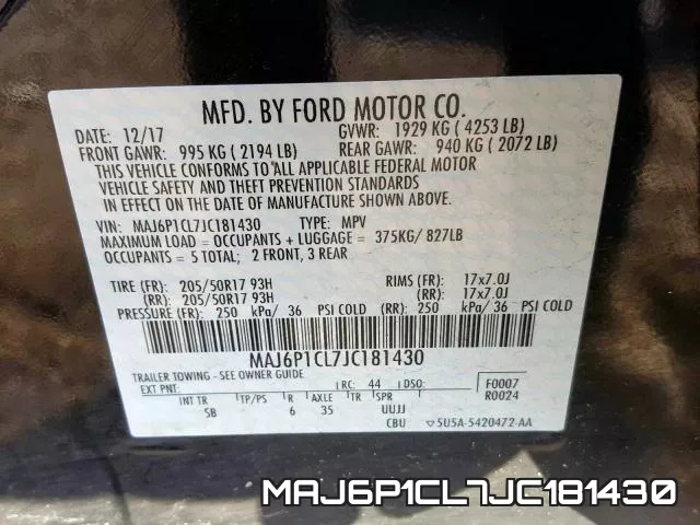 MAJ6P1CL7JC181430 фото 2
