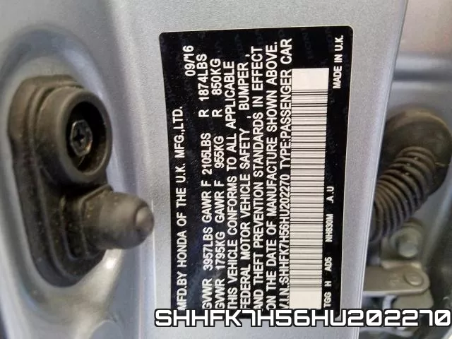 SHHFK7H56HU202270 фото 2