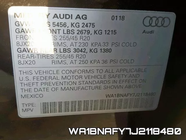 WA1BNAFY7J2118480 фото 2