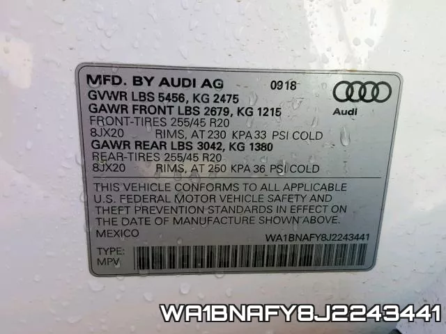 WA1BNAFY8J2243441 фото 2