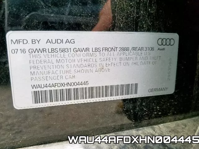 WAU44AFDXHN004445 фото 2