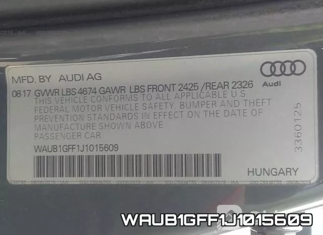 WAUB1GFF1J1015609 фото 10