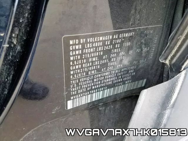 WVGAV7AX7HK015813 фото 2