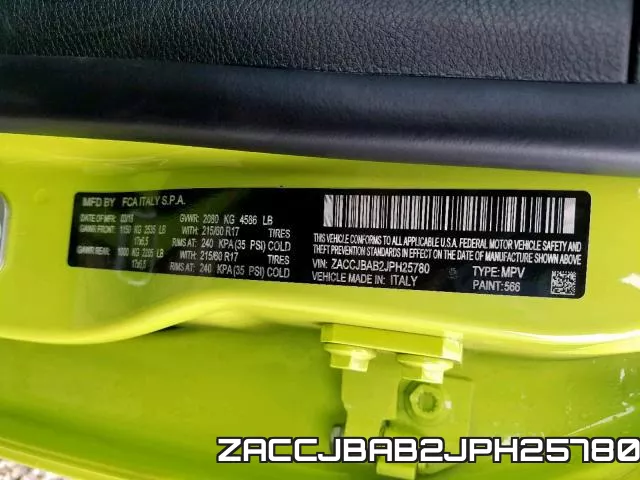 ZACCJBAB2JPH25780 фото 2