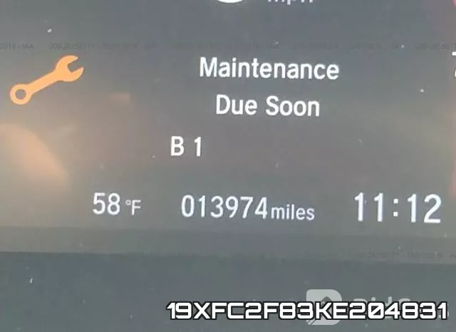 19XFC2F83KE204831 фото 6