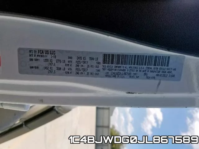 1C4BJWDG0JL867589 фото 2