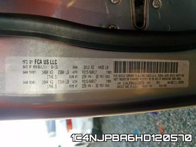 1C4NJPBA6HD120570 фото 2