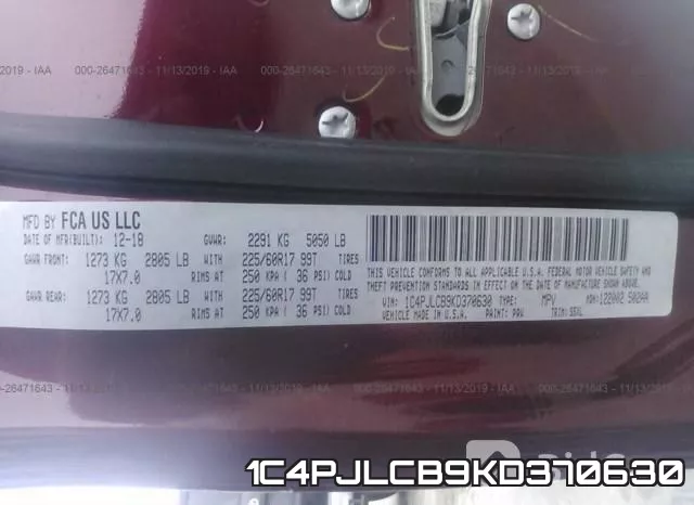 1C4PJLCB9KD370630 фото 10