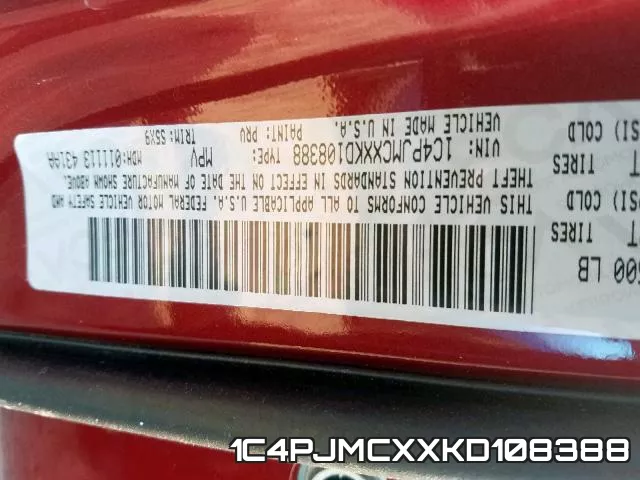 1C4PJMCXXKD108388 фото 2